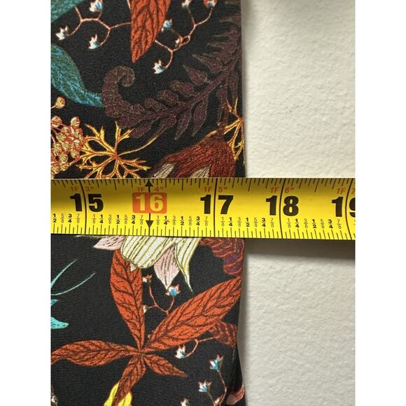 H&M Women’s Size 10 Floral Blouse Black Multicolor Long Sleeve Top Boho Print - Picture 6 of 8